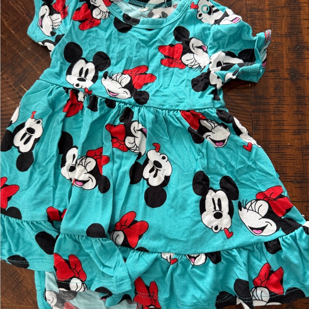 Posh Peanut Teal Dress with Cartoon Characters